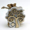 DLM-32045 (Kit 12 Pezzi) Sacchetto PortaConfetti in Juta con Albero della Vita e Quadrifoglio 50 Anniversario Nozze d'oro Cinquantesimo Compleanno Confettata bomboniera
