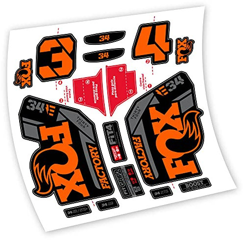 Fox 34 Factory E-Bike 2021 Aufkleber aus Vinyl Gabel (OR - Bright Orange)