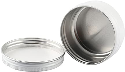 ZEOABSY 30 Pièces 30ml Pots en Aluminium Vide Rond Blanc Petit Cosmétiques Pot Conteneurs for Fait Main Bougies Crème Baume Voyage, 5X Spatule, 2X Étiquettes
