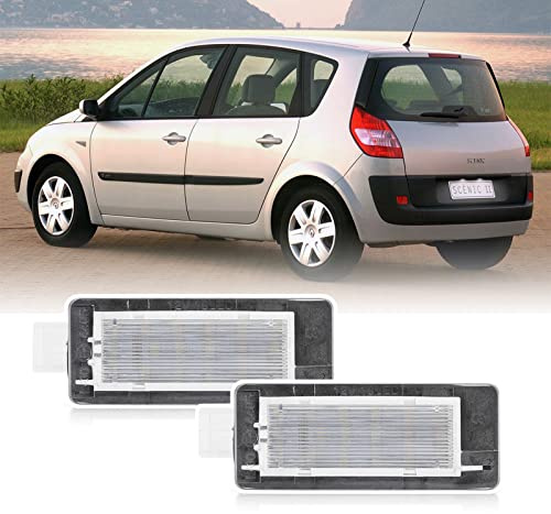 njssjd LED-Kennzeichenbeleuchtung für Re/Nault Espace Scenic MK2 MK3 Laguna Sport Tourer 2 3 Captur Fluene Latitude Modus Zoe Dacia Logan Tag-Lampen, 2 Stück