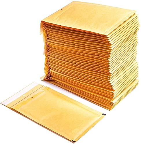 OFITURIA Gepolsterte Umschläge aus Polyethylen-Innenpolster, Farbe Braun, Versandtaschen mit Kapazität für Dokumente mit einer maximalen Fläche (20 Polsterumschläge, 100x165 mm)