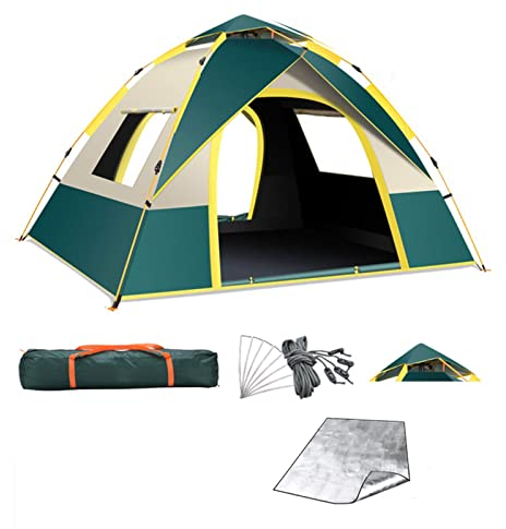HEBEHO Pop-Up-Strandzelt Outdoor-Campingzelt für 2–3 Personen, wasserdicht und Sonnenschutz UPF 50+, Wurfzelte mit Tasche, 200 × 150 cm, Dunkelgrün