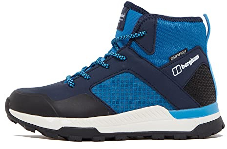 Berghaus Kids’ Galactic Mid Walking Boot with High Traction Sole, Waterproof, Breathable, Lightweight, Vegan Friendly Trainer (Blue, UK Footwear Size System, Big Kid, Numeric, Medium, 5)