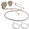 GERNEO® – München – Premium Leder Brillenband & Brillenkordel – Doppelpack in grau und schwarz Halterungen – Glattlederoptik Unisex PU Brillenkordel für Lesebrille & Sonnenbrille