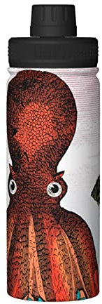 Allocs Giant Octopus Sport-Wasserflasche, 530 ml, Trinkbecher mit auslaufsicherem Deckel für Fitnessstudio, Reisen, Sport