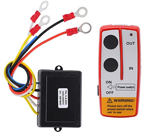 12V Combiné Commutateur Contrôleur Universel Treuil Télécommande Sans Fil Commutateur Kit avec Récepteur 12V 24V pour Camion ATV SUV (Rouge)