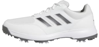 adidas Tech Response 3.0 Wide Golf Shoes, Zapatos Hombre, Cloud White/Dark Silver Metallic, 42 2/3 EU