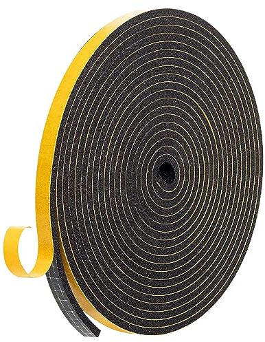 3m nastro telato,nastro gommato, nastro adesivo in gomma espansa, guarnizione finestra nastro sigillante per porte e finestre, impermeabile e di alta qualità(9 * 3mm, nero)
