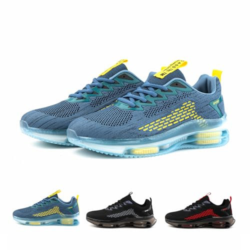Hitmars Zapatillas Running Hombre Zapatillas Deportivos Correr Trail Running Deporte Fitness Caminar Zapatos Deportivos Transpirables Sneakers Hombre Azul N3 EU42