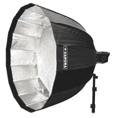 Caruba Tiefe Parabol-Softbox - Ideal für Porträts, 70 cm Durchmesser, 55 cm Tiefe - Inklusive Schnellring für Bowens-Montage - Wird mit Zwei Diffusoren geliefert