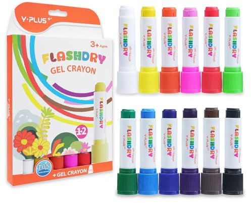 YPLUS Peinture Enfant - Kit de Gouache Solide, Conçu spécifiquement pour les Enfants de 2 à 4 Ans - Peinture pour Bébé, Sans Dégâts, Lavable et Multifonctionnelle, 12 couleurs