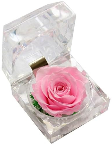 Rosa decorativa romantica con scatola – realistica fiore finto portatile alla moda