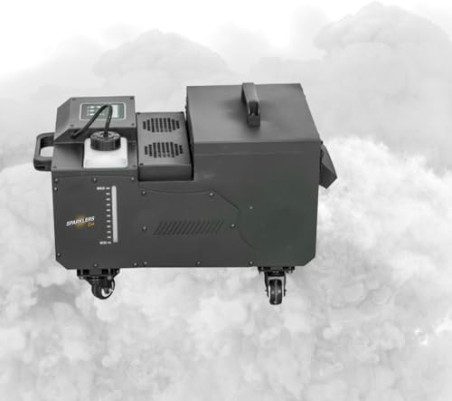 SPARKLERS CLUB Machine à Fumée lourde 1500W - Fonctionne avec du liquide, Réservoir 1,2L , télécommande incluse - 340m3 / min, idéale pour les mariages, DJ et professionnels, Facile à transporter