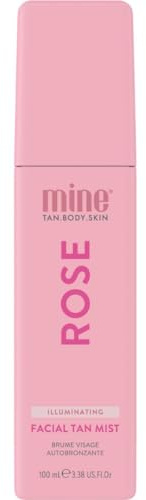 MineTan Clear Self Tanning Face Mist | Rose Water Tanner Spray - Gradual Daily Sunless Facial Tan, Build a Bronzing Glow, Hydrating, Soothing, Infused with Vitamin C, Travel Size, 100 ml
