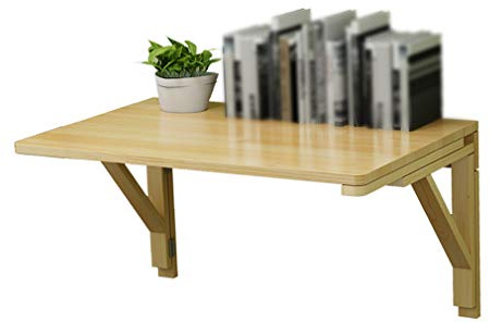 GODFSAHG Solid Pine Wood Hanging Wall Mounted Folding Table,Multi-Function Computer Desk,Kitchen Dining Table,Workbench,with Accessories,Varnish,50-140cm Optional (70x40cm/28x16in)