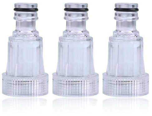 NIYATA 3Pcs Pressure Washer Inlet Filter Water Filter, Plastic Pressure Washer Inlet Filter Water Filter,Transparent Pressure Washer Hose Connector,for Garden Home Connectors