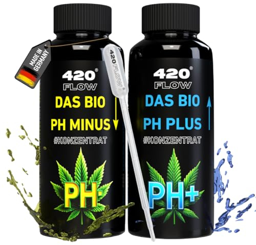 420Flow pH Minus & pH Plus Konzentrat Set – Komplettes pH-Regulierungsset für Cannabis, Einfache Dosierung, Optimales Wachstum, Vegan & Umweltfreundlich