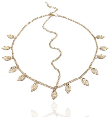 Wahrsagerin Kostüm Damen, Kostüm Wahrsagerin Boho Head Chain Gold Chain Beads Headpiece Bridal Prom Costume Hairstyle Accessoire für Frauen und Mädchen Kopfkette Gold