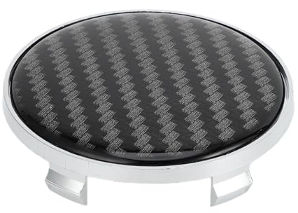 VekAuto 1 Stück Radnabenkappen Radkappen Felgenkappen OD: 68mm/2,68 Universal Kunststoff Silber für BMW Serie mit schwarzem Carbonfaser-Muster Aufkleber