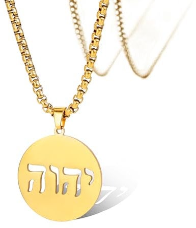 SIPURIS Tetragrammaton Hebräische Alphabet-Halsketten, Jehova, Name Gottes, jüdisch, christlich, Israel, Kette, Schmuck für Männer und Frauen, Edelstahl, Kein Edelstein