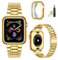 MioHHR Kompatibel mit Apple Watch Armband Series 11/10 46mm,Massives Edelstahl-Metallarmband für iWatch Series 10（Gold）