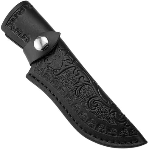 Zghhc 1 Stück Handgefertigte Leder-messertaschen, Jagdmesser-Holster, Träger, Geschnitztes Muster, Lederscheiden, Beutel Für Outdoor-träger