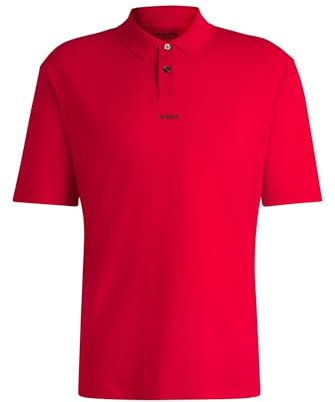 HUGO Herren Dangula Poloshirt aus Baumwoll-Piqué mit Logo-Print Hellrosa M