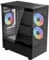 AeroCool Viewport Mini Tower Case, Gaming PC Case Optimizado Airflow + 3 ventiladores RGB compatible con placas base Micro-ATX y Mini-ITX, panel frontal y lateral de vidrio templado negro