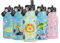 Exllena Edelstahl Trinkflasche für Kinder, 350ML auslaufsichere Thermosflasche mit Strohhalm und Griff, BPA-freie Isolierflasche für Kindergarten und Schule (Tierwelt)