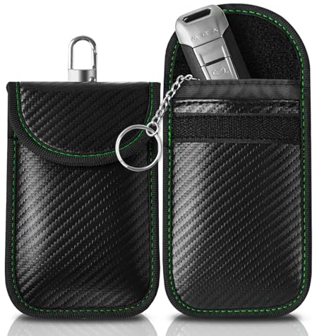 Meliya 1Pcs Car Key Signal Blocker Faraday Pouch, RFID Key Pouch Keyless Car Blocker, Blocking Signal Keyless Entry Car Keys Case, Anti-Theft Remote Entry Smart Fobs Protection (Green)