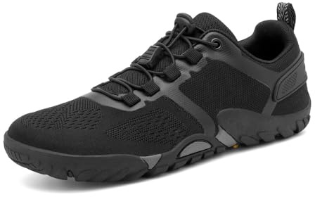 HUSKSWARE Zapatos Descalzos, Zapatos de Horma Ancha, Zapatos para Correr, Zapatos Deportivos, adecuados para Fitness, Trail Running, Caminar, Negro 39 EU.