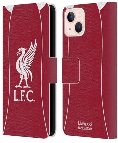 Head Case Designs Officially Licensed Liverpool Football Club Home 2025/26 Kit Leather Wallet Case Compatible With Apple iPhone 13