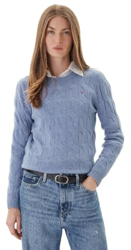 Tommy Hilfiger Damen Pullover Ww0ww43586 Mid Grey Heather L
