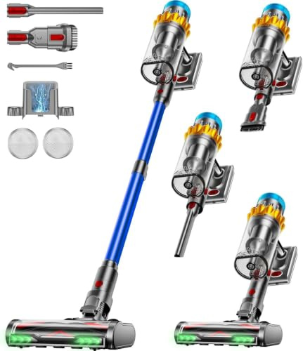Aspirateur Balai sans Fil, 650W/55KPA/70Min Aspirateur sans Fil Puissant Autoportante/Super1,8L Cup, Écran LED/Brosse Anti-Enchevêtrement/Aspirateur Balai, Sols Durs,Poils d'animaux et Voiture