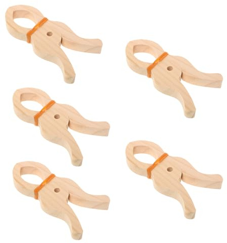 Ipetboom 5 pezzi Mollette Asciugamani Giganti in Legno Solido Clip Extra Large Antiscivolo per Vestiti Asciugatura e Decorazioni Pinze Resistenti per Balcone Armadio e Uso Interno Esterno