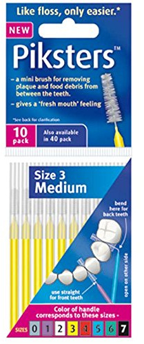 Piksters Interdentalbürsten 10 Stück gelb, 0,60mm, 3er Vorteilspack (3x 10 Stück)