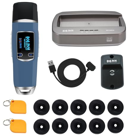 JWM RFID Guard Patrol Tour System with Downloader for Long-Range Reading | Flashlight, OLED Screen, Temperature, Free Stand-alone and Cloud Software