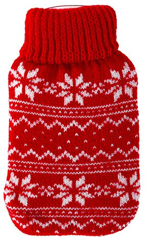 Bütic GmbH Taschenwärmer + Strickbezug - Norway - Wärmflasche Handwärmer Wärmepad Firebag, Farbe:Rot