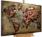 KunstLoft Metallbild 3D | 100% HANDGEFERTIGT | 100x70x4cm | Wandbild Metall Deko 'Metal Map' | Weltkarte | Grau Braun | Metall Wanddeko Wohnzimmer