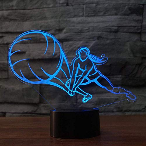 KINGCOO 3D Optische Visualisierung LED Farbwechsel Tisch Nachttischlampen,USB Touch Atmosphäre Schreibtischlampen Stimmungslichter Lampe für Kinderzimmer Decoration Geschenk(Liebe Volleyball)