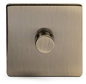Antique Brass 2 Way Intelligent Trailing Dimmer Switch Screwless Faceplate (1 Gang 2 Way)