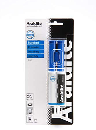 Araldite Colle adhésive ultra forte bleue seringue de précision 24 ml