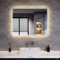 ELEGANT 900x700mm Backlit Bathroom Mirror with 3 Colors Dimmable Sensor Switch LED Illuminated Bath Vanity Wall-Mounted Mirrors with Anti-Fog Demister Heated Pad Horizontal/Vertical