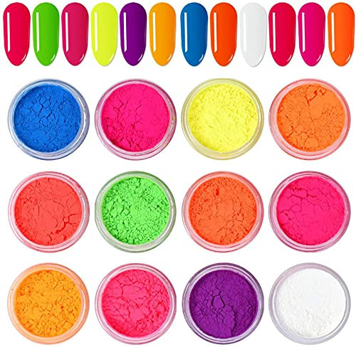 Nail Powder Nail Art Gradient Powders Neon Fluorescent Nail Glitter Dust Pigment DIY Nail Art Decoration (12)
