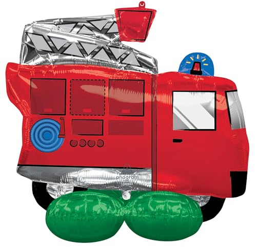 (PKT) Airloonz: Fire Truck Foil Balloon P70 (38/96cmx 50/127cm)