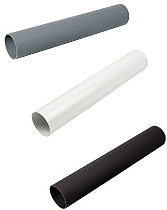 Solvent Weld Waste Pipe Fittings 32MM 40MM 50MM - Waste Pipe 1M Cut length - PVC (Black, 50MM)