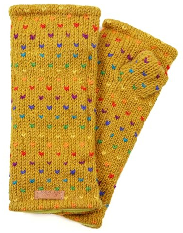 McRon Damen Gestrickte Pulswärmer Stulpen Modell Ines regenbogen