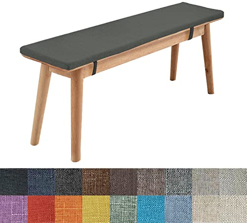 WTHYGB Bankauflage Bankkissen 110 X 35 X 5CM Waschbare Rutschfestes 5CM Dickes Gartenbank Sitzkissen mit Abnehmbarem Bezug, Stuhlkissen für Garten Terrasse Esszimmer Küche, 148 Größen (Dunkelgrau)