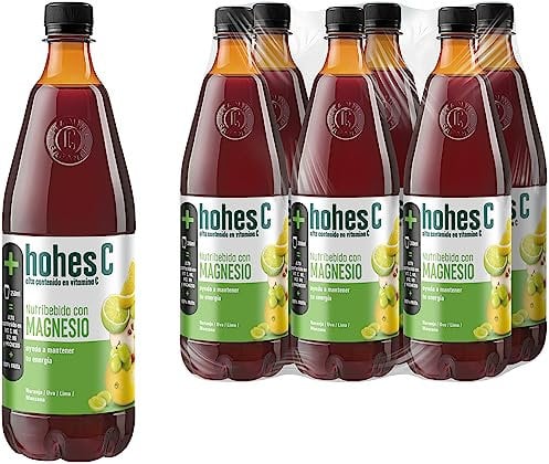 Magnesio y Vitamina C - Zumo de Naranja, Manzana, Uva, Lima Zumo 100% fruta hohes C Nutribebida Pack 6 x 1L