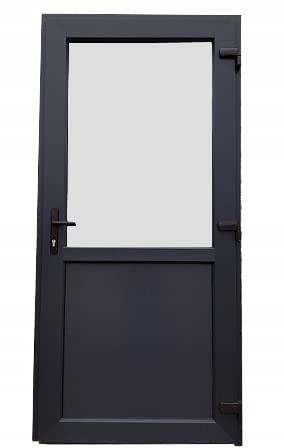 PVC Außentür. PVC-Tür für Geschäft, Balkon, Haus, Wirtschaft. 4 Farben: Anthrazit, Goldeiche, Walnuss, weiß (90x200 Rechte Tür, Anthrazit)